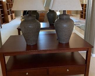 End Tables and Matching Coffee Table, Table Lamps pr