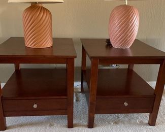 End Tables and Matching Coffee Table, Table Lamps