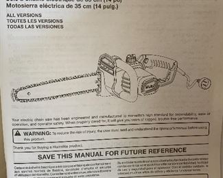 Electric Chain Saw Homelite