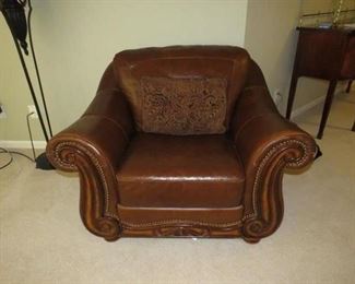 $175.00, Leather chair, Vg condition, 41 x 44"w