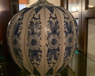 $68~BLUE AND WHITE GINGER JAR
