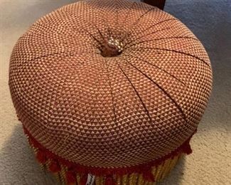 $65~ GORGEOUS CUSTOM DESIGNED FOOTSTOOL 14” Diameter and 9” ht