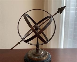 $48~BRONZE ARMILLARY SPHERE SUN DIAL WITH ROMAN NUMERALS~ NOT OLD