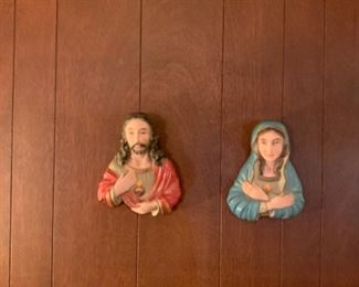 Sacred Heart Of Jesus Wall Hanging & Immaculate Heart of Mary Wall Hanging
