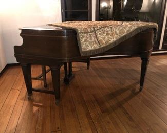 Antique Fischer Baby Grand Piano with Ivory Keys Cr. 1927 $400.
