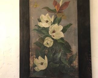 Antique Magnolia oil painting