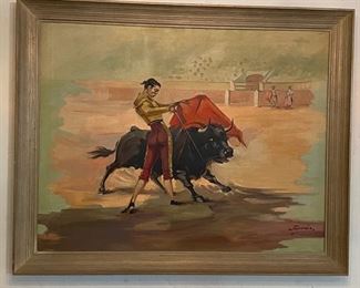 Large Matadore oil painting $400