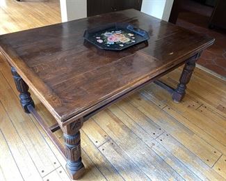 Renaissance revival oak dining table $350