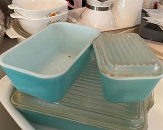 Robin Egg Pyrex Refrigerator Dishes