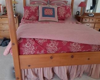Pine Four Poster Bed Frame - Foundation will not be sold with this set.