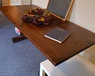 Pine Wood Trestle Dining Table - Great piece to refinish or paint!!  34 x 72"