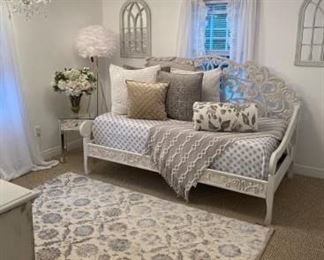 world market whitewash carved wood zarah daybed frame