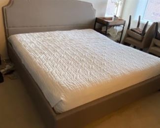 Target King Platform Nailhead Dark Green Bed