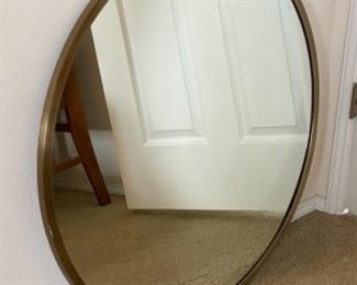 World Market Oversized Round Brass Sana Mirror