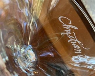 Etched "Christiana" martini or champagne glasses, about 16, $4.00.
