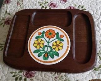 Item #28: $20.  Vintage wood, cheese board/ appetizer tray.