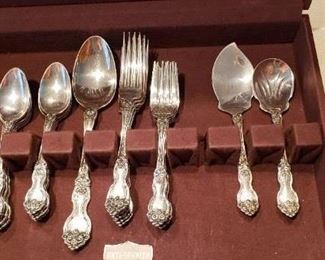 Item #36:        . Wallace sterling silver flatware. LaReine pattern.  See next photo for pc count. 