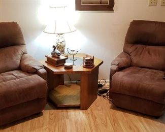 Item #37a-b: $75ea. "Best" Power recliner.  2 available. Some wear from use but no tears. Color is dark chocolate brown. 32 L" x 38 H" x 36 D"