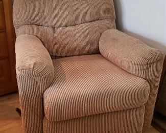 Item #50: $75. Upholstered recliner, manual operation. 31 W" 