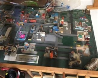 HO Guage Train Track & Accessories on Large Board