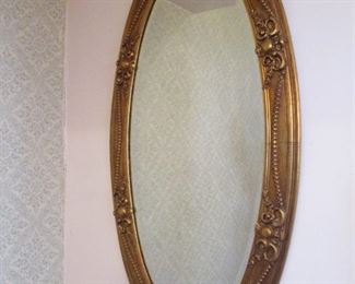 LARGE ANTIQUE OVAL MIRROR