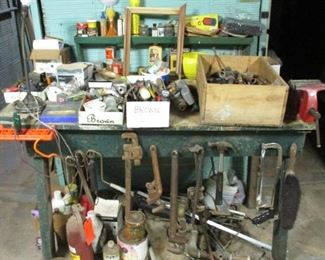 BASEMENT TOOLS AND BENCH 