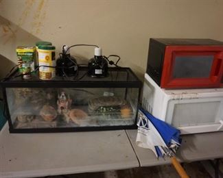 fish tank, microwaves