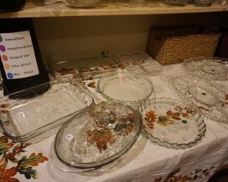 glass bakeware, serving pieces