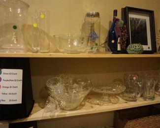 glassware, punch bowl, drink dispenser, serving pieces