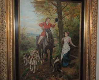 Original Fox Hunt painting - beautifully framed