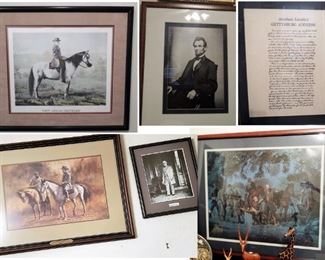 Civil war framed photographs, documents and prints