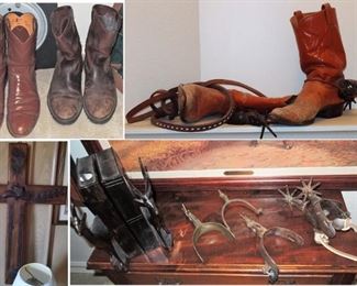 Wood Cowboy Cross (large), Cowboy Ropers, Boots and Spurs, Lasso and more