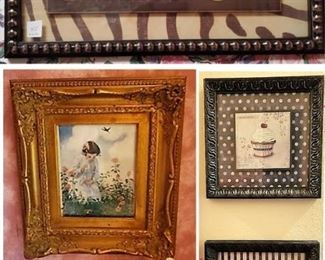 Cute wall décor: Powder Room", Cup cakes, and pretty art and decor