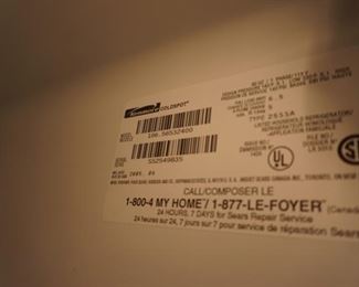 label of refrigerator