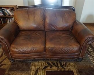 Leather love seat