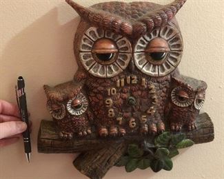 Owl wall clock