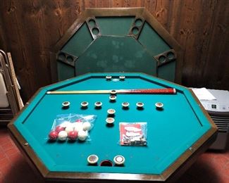 Three in one table. Bumper pool table, poker table, or regular table
