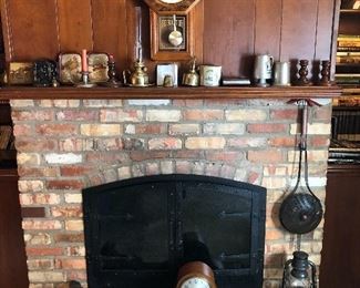 Westminster Whittington Clock, sessions clock, Dietz New York lantern,BF good rich Silvertone ashtray, duck decoy Glass eye.