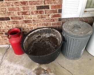 Large cast iron kettle