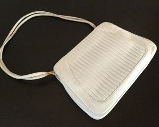 bernard person Paris made in France.  White Leather Purse: $40.00