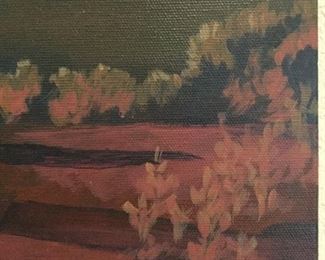 Original Oil Painting By:  Sue Chapman.  Desert Landscape.  (24"h x 20"w):  $250.00