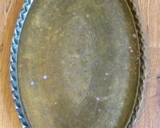 Brass Oval Vtg. Tray.  Made In India.  It Is Sold Separately And Is A Nice Accent Piece Atop The Oval Coffee Table:  $95.00