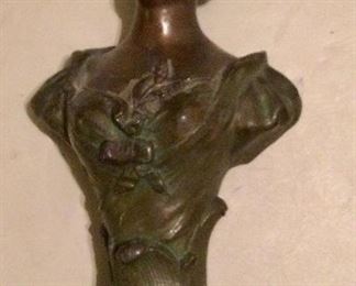 Signed by:  'Mestais'  Bronze 8.5" Sculpture.  19th Century French Bust:  $690.00