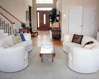 Pair of Contemporary White Sofas