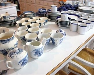 22 pcs Currier & Ives China, 30 pcs. Gibson China