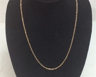 10KT GOLD ROPE NECKLACE, 22’’, 4.9 GRAMS