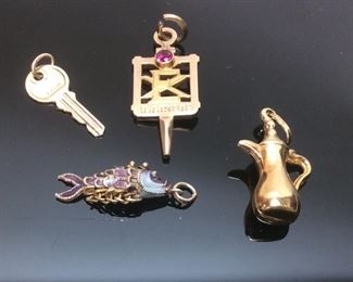 (4) 10KT/14KT GOLD CHARMS