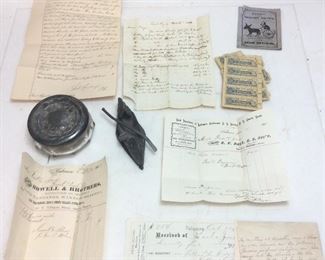 1800S PAPER LETTERS/RECEIPTS