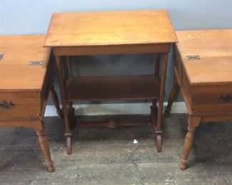 PAIR OF VINTAGE END TABLES & HALL 