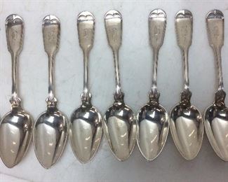 ANTIQUE STERLING SPOONS F. A.